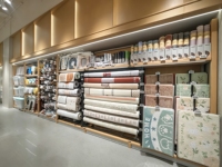 Étagères de supermarché personnalisées, gondoles de supermarché, rayonnages modernes en bois et métal à un seul côté