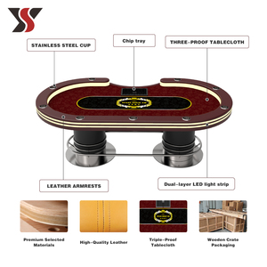 YS Casino Gambling Table Professional Modern Texas Poker With LED Luxurious Design for <b>Entertainment</b> Use YS-Texas27, YS-Texas27 - Product Image 2