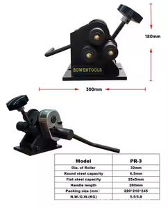 Cintreuse de tuyaux à trois rouleaux, plieuse de conduites, machine à arrondir, cintreuse manuelle à engrenages, rouleau annulaire PR-3, machine à cintrer ronde - Product Image 4