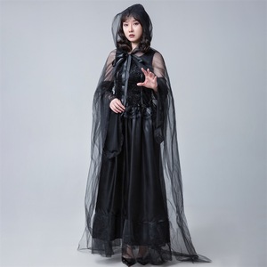 Elegante Conjunto <span class=keywords><strong>de</strong></span> Vestido <span class=keywords><strong>de</strong></span> Bruja con Hombros Descubiertos y Sombrero - Disfraz <span class=keywords><strong>de</strong></span> Halloween <span class=keywords><strong>de</strong></span> Terciopelo para Mujer, Vestido Largo Gótico para Fiesta, Cosplay y Escenario - Product Image 2