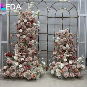 LEDA Artificial <b>Pink</b> Silk Rose White Rose Baby Breath Flowers <b>Decoration</b> Wedding Flower Runner <b>Decoration</b> Road Arch Flower Row - Product Image 1