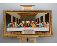 La Cène par Léonard de Vinci, peintures à l'huile peintes à la main, décoration d'hôtel, art mural, œuvre d'art personnalisée