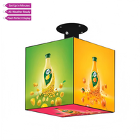Écran d'intérieur à 4 côtés et de forme irrégulière Cube de enseigne de magasin Écran publicitaire LED Cube magique à LED