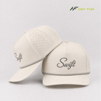 Casquette de baseball en nylon à 5 panneaux personnalisée de haute qualité avec logo tissé et perforations découpées au laser pour le sport – Vente en gros