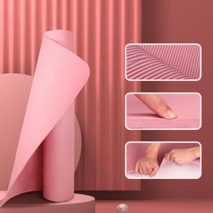 Tapete de Yoga Antideslizante, Grueso, Ancho y Largo, para Mujeres, Hombres, Principiantes, Uso Doméstico, Deportes, Baile, Fitness, Diseño de Rayas, Rectangular - Product Image 3