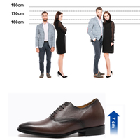 Scarpe Oxford Eleganti da Uomo con Rialzo Interno, Alta Qualità, Aumento di Altezza 2.76 Pollici/7cm, per Cerimonie e Matrimoni