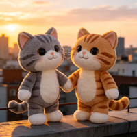 Peluche animale couple à tenir dans les mains, ours, lapin, dinosaure, chat, licorne, pingouin, ensemble de poupées en peluche personnalisées mignonnes