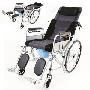 Fauteuil roulant entièrement inclinable Hongpuda, léger, pliable, manuel, pour personnes âgées, femmes enceintes, personnes handicapées, utilisation en voyage - Product Image 1