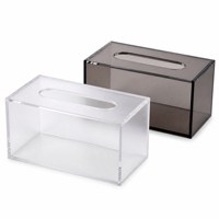Support de Présentation en Acrylique Personnalisé pour Boîte à Mouchoirs – Cache-Boîte à Mouchoirs Transparent Rectangulaire pour Salle de Bain, Organisateur pour Hôtel et Maison avec Zone pour Logo