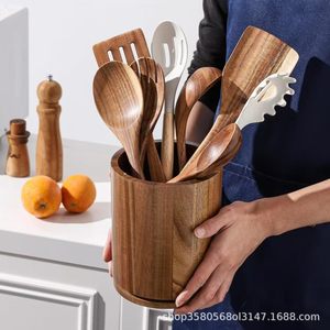 ที่เก็บอุปกรณ์ครัวไม้กระถินณรงค์แบบหมุนได้ ขนาด 8-11.9 นิ้ว ความลึก - Product Image 1