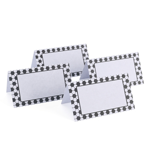 Cartes de table en papier pliées en nid d'abeille noir et blanc sur le thème du <span class=keywords><strong>football</strong></span>, avec logo personnalisé, écologiques, pour fêtes et événements - Product Image 1