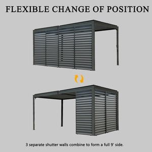 Pantalla de privacidad de aluminio para exteriores personalizable, obturador lateral, accesorio de pérgola a prueba de viento de fábrica para balcón - Product Image 5