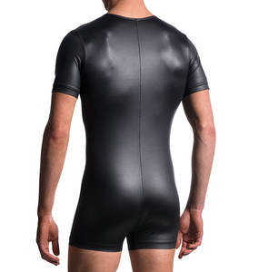 定制一体式红色皮革青年摔跤汗衫，全拉链设计，中国制服 - Product Image 4