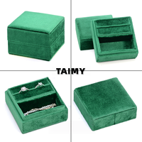 Boîte à bijoux carrée miniature en velours, personnalisable avec logo, étui de rangement portable pour bijoux, boîte cadeau multi-compartiments pour bijoux