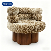 Fauteuil d'appoint moderne en bouclette moelleuse avec pieds en métal, écologique, durable, unique, en forme de nuage, pour salon, chambre, hôtel