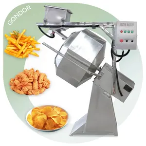 Mezclador octogonal automático de sabores, máquina de condimentos de recubrimiento de tambor de alimentos, aperitivos