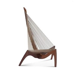 Fauteuil de relaxation moderne en bois massif et <span class=keywords><strong>corde</strong></span> tressée, style artistique et créatif pour salon, fauteuil inclinable type Harp - Product Image 6