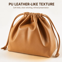 Pochette carrée pliable en cuir PU Luda personnalisée avec cordon de serrage pour bijoux et maquillage, emballage cadeau avec logo