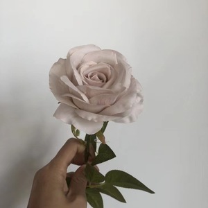 Roses artificielles en soie couleur nude, design original, roses artificielles couleur marron automne, roses artificielles couleur rose poudré pour la décoration de mariage et de la maison - Product Image 5