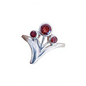 925 Sterling <b>Silver</b> Bezel Setting <b>Garnet</b> Gemstone <b>Ring</b> Trendy Christian Handmade Antique Fine Jewelry Certified - Product Image 1