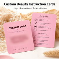 Cartes d'instructions personnalisées pour produits de beauté, cartes guide en papier mat épais pour l'emballage de faux cils sous marque privée
