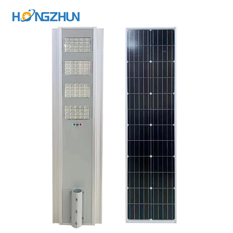 Alta calidad ip65 impermeable al aire libre 100w 150w 200w todo en uno integrado Luz de calle solar llevada