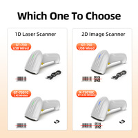 Escáner de Código de Barras Xincode Portátil Blanco para Tiendas, Supermercados y Mensajería, Sistema POS, Lector de Códigos QR 1D y 2D, USB e Inalámbrico