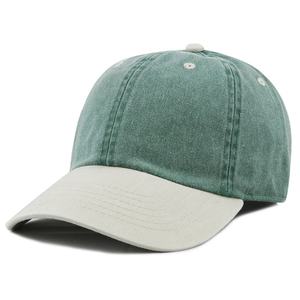 Gorro de papá en blanco de perfil bajo teñido de algodón 100%, gorro lavado Vintage de seis paneles de dos tonos - Product Image 4