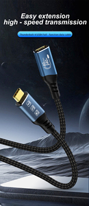 Màu Xanh A392-2 Thunderbolt 4 Tốc Độ Cao 8K 240W Bện Cặp Xoắn Microphone MP3 Nhanh Chóng Sạc Cáp USB Cho Loa Màn Hình - Product Image 2