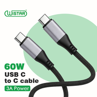 Câble USB Type C tressé WISTAR 60W à charge rapide, transmission de données 480 Mbps pour téléphone Android