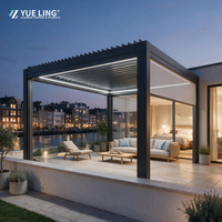 Pergola motorisée en aluminium à toit à lamelles, fabriquée sur mesure pour les entrepreneurs et les constructeurs, pare-pluie et pare-soleil