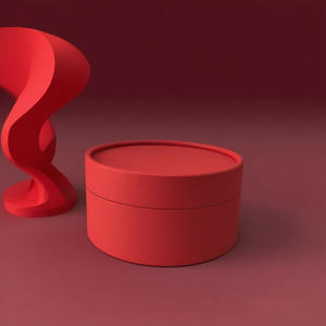 Carton <span class=keywords><strong>gris</strong></span> circulaire rouge personnalisé boîte alimentaire dure emballage en papier créatif avec impression à chaud en treillis métallique tube de papier unique - Product Image 3