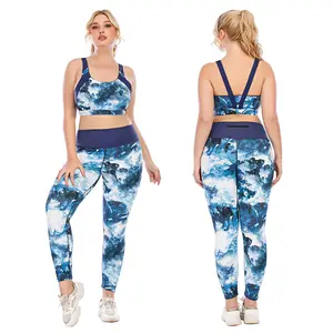 Taglie forti abbigliamento sportivo congiuntos Deportivos Mujer Tenue De Sport Gym Outfit Fitness donna Sport Suit Set da allenamento Set da Yoga