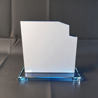 Plaque en cristal bleu Neelpure 183432, taille personnalisée disponible, forme de bâtiment, pour souvenir ou objet de collection