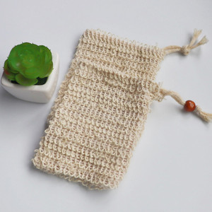 Natural Sisal Drawstring Soap Bag Hemp Jute Soap Sponge Exfoliating Bags