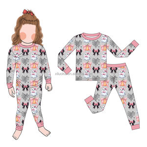 Pyjamas pour enfants imprimés personnalisés vêtements de détente pour enfants de haute qualité haut et pantalon à manches longues - Product Image 3