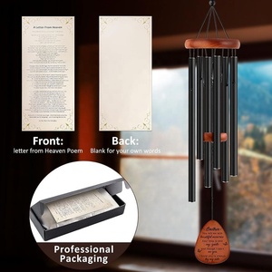 Carillons éoliens commémoratifs modernes pour l'extérieur, avec des tons profonds et résonants, cadeau de sympathie pour la perte de proches, <span class=keywords><strong>souvenir</strong></span> funéraire - Product Image 4