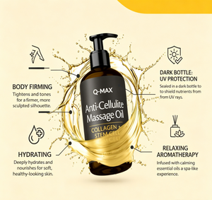 Q-MAX Huile <span class=keywords><strong>Essentielle</strong></span> <span class=keywords><strong>Pure</strong></span> <span class=keywords><strong>Anti</strong></span>-<span class=keywords><strong>Cellulite</strong></span> Raffermissante Lotion Corporelle Jasmin Camélia Hydratant 100% Pur à Base de Plantes pour Cuisses et Hanches, Adapté à Tous - Product Image 2