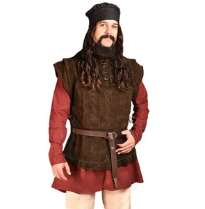 Costume da Arciere Medievale per Adulti, Armatura Pettorale e Outfit Larp in Pelle Scamosciata, Giacca per Uomo, Top per Halloween - Product Image 3