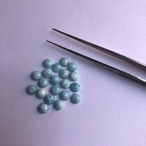 Cabujón de piedras preciosas sueltas redondas lisas de piedra Larimar Natural de 3mm del fabricante en línea Alibaba semiprecioso para joyería 2025 - Product Image 1