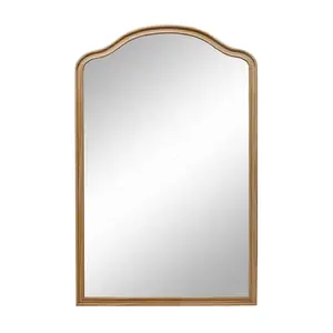 Retro vintage wooden narrow frame arch rectangle full body length floor dressing makeup mirror wall mirror