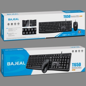 Bajeal T650 Keyboard <b>Mouse</b> Combo 104 Keys Wired <b>Usb</b> English For Desktop Laptop - Product Image 4