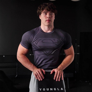 Abbigliamento Sportivo da Uomo con Collo Rotondo, Traspirante, ad Asciugatura Rapida, Aderente, per Basket, con Logo Personalizzato, per Fitness e Corsa - Product Image 2