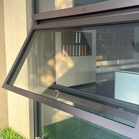 AS2047 Fenêtre d'auvent en aluminium à double vitrage Conception de rideau à persienne moderne pour l'extérieur Norme australienne pour l'extérieur de la maison