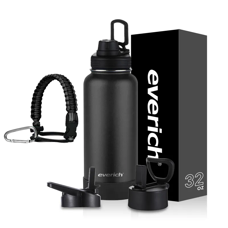 Sport Reizen Waterfles 3 Stro Deksels 32Oz Voor Mannen Vrouwen Rvs Lek Proof Vacuüm Fles Custom Logo