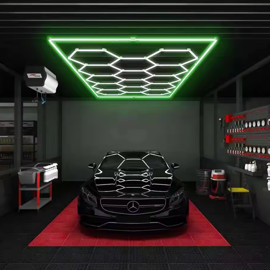 Car Wash Workshop Garage Detailing Dimmable Portable Waterproof LED Light Hexagonal Modular