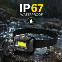 Linterna Frontal COB LED de 700 Lúmenes Recargable con Sensor de Movimiento, Zoom y Resistencia al Agua IP67 para Trabajo, Reparaciones y Camping