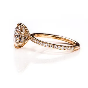 Cincin Perhiasan Mewah Pasangan Pertunangan Pernikahan Moissanite Berlian Cincin Kawin Emas 18K Pasangan