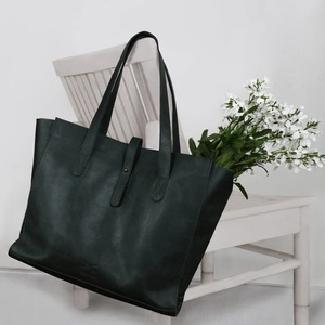 Sac fourre-tout élégant en cuir vert foncé pour femme, grande capacité, sac à bandoulière, sac à main élégant pour le quotidien, le bureau, les courses - Product Image 1