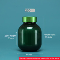 Bouteille de capsules de vitamines nutritionnelles biodégradables en plastique vide pour animaux de compagnie, colorée, avec couvercle à l'épreuve des enfants